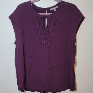 Daniel Rainn Purple Embroidered Blouse